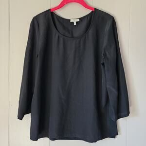 Joie Silk Goth Grunge Office Casual Lightweight Blouse Small Black